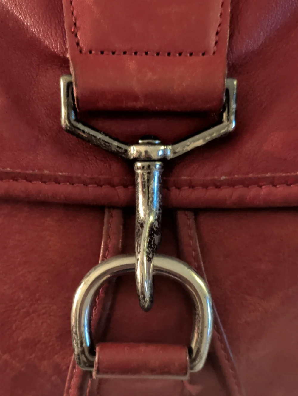 Coach Red Leather & Black Canvas Backpack - Stylish Everyday Bag